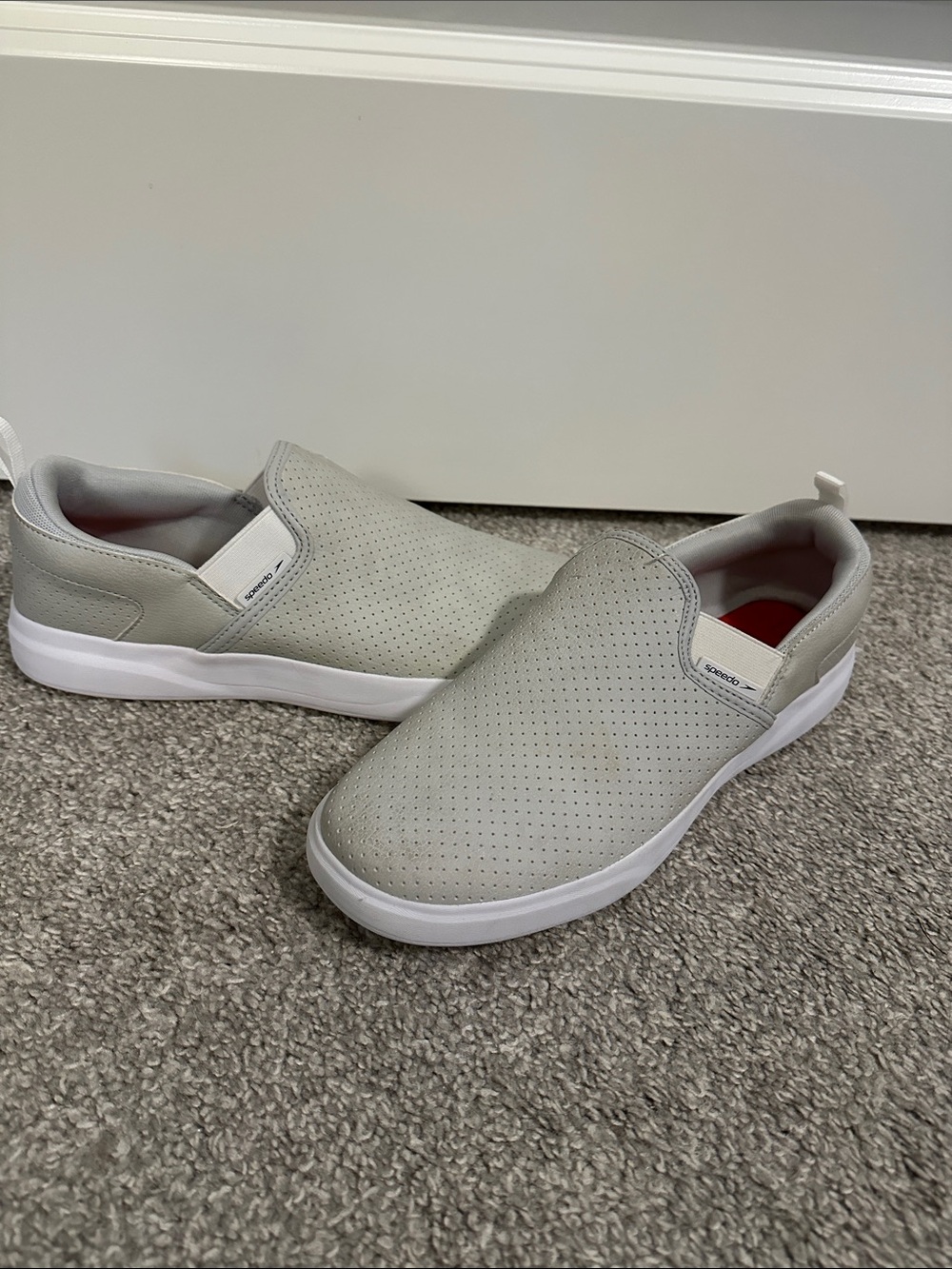 Speedo Light Gray Perforated Slip-On Sneakers